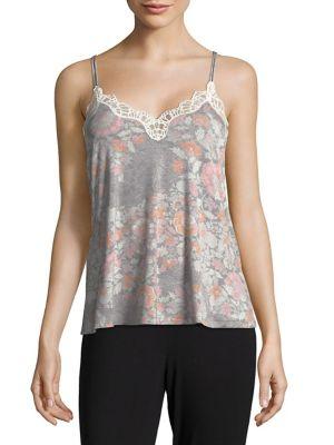 Josie Printed Lace-trimmed Camisole