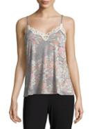 Josie Printed Lace-trimmed Camisole