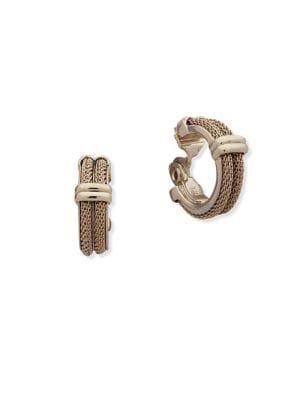 Ralph Lauren Crystal Mesh Hoop Earrings-0.9