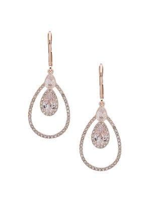 Anne Klein Pear Orbital Crystal Earrings