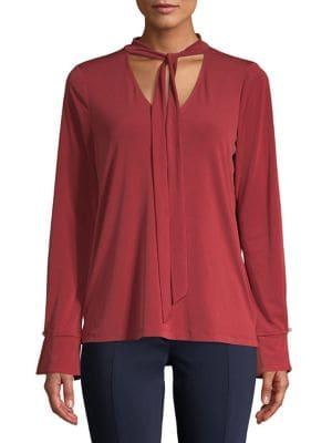 Karl Lagerfeld Paris Long-sleeve Tie Blouse