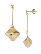 Lord & Taylor 14k Pdc Italian Gold Twisted Diamond Drop Earrings