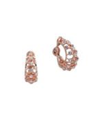 Ak Anne Klein Rose Goldtone And Glass Stone Crystal Hoop Earrings