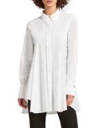 Dkny Flared High-low Button-down Shirt