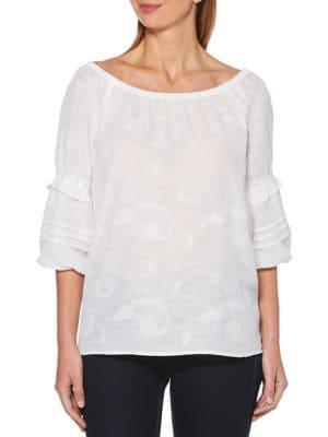 Rafaella Petite Off-the-shoulder Peasant-sleeve Top