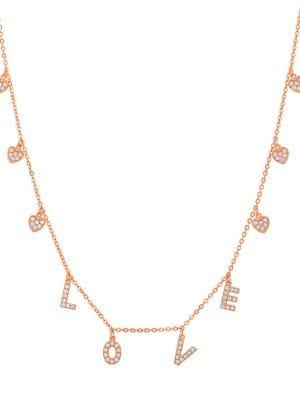 Lord & Taylor Lesa Michele Rose-goldplated Heart Station Necklace