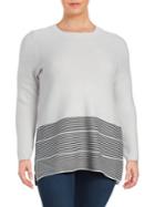 Lord & Taylor Striped Knit Tunic Sweater