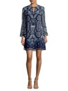 Vince Camuto Printed Bell-sleeve Shift Dress