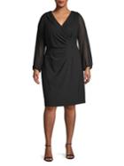 Tahari Arthur S. Levine Plus Faux-wrap Front Shirt Dress