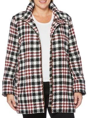 Rafaella Plus Herringbone Zip-front Jacket
