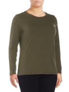 Lord & Taylor Plus Long-sleeve Essential Crew Neck Tee