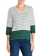 Olsen Color Love Striped Three-quarter Sleeve Sweater