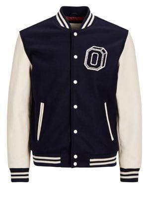 Jack & Jones Jorchris Wool & Leather Varsity Jacket