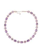Sonatina Sterling Silver, Rose De France & Amethyst Link Collar Necklace