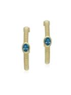 Ripka La Petite 14k Yellow Gold & Swiss Blue Topaz Hoop Earrings