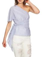 1.state April Wrap Waist One-shoulder Cotton Blouse