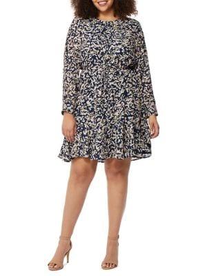 Rebel Wilson X Angels Plus Ruffled Hem Long-sleeve Dress