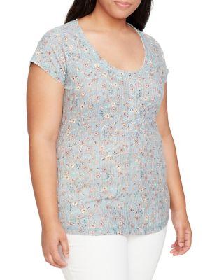William Rast Plus Geneva Floral-print Top