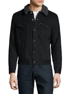 Levi's Faux-shearling Trim Denim Jacket