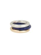 Robert Lee Morris Collection Two Tone And Lapis Stone Ring Set