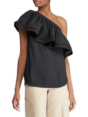 Lauren Ralph Lauren One-shoulder Ruflle Blouse