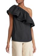 Lauren Ralph Lauren One-shoulder Ruflle Blouse