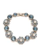 Marchesa Faux Pearl, Swarovski Crystal And Cubic Zirconia Flex Bracelet