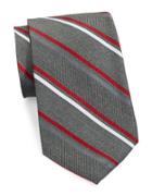 Black Brown Double Striped Silk Tie