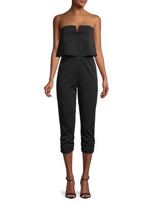 Design Lab Lord & Taylor Strapless Cropped Leg Jumpsuit