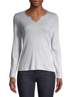 Olsen Split V-neck Tee