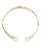 Trina Turk White Sands Faux Pearl-accented Open Collar Necklace