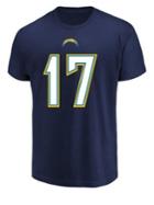 Majestic Philip Rivers Los Angeles Chargers Nfl Eligible Receiver Iii Cotton Tee