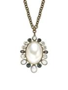 Stein And Blye Goldtone, Faux Pearl & Crystal Pendant Necklace