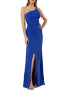 Carmen Marc Valvo Infusion One Shoulder Ruched Evening Gown