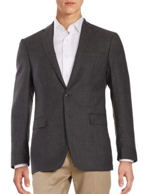 Calvin Klein Micro Checked Wool Blazer