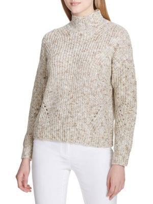 Calvin Klein Mockneck Dropped Shoulder Sweater