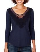 Lucky Brand Applique Lace Top