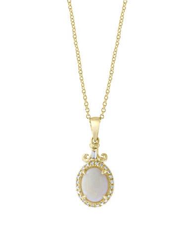 Effy Diamond, Opal And 14k Yellow Gold Pendant Necklace