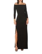Laundry By Shelli Segal Ruched Off-the-shoulder Gown