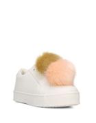 Sam Edelman Leya Faux Fur-accented Leather Sneakers