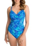 Shape Solver Reflections One-piece Printed Surplice Swimsuit