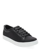 Kenneth Cole New York Double Knot Leather Trimmed Sneakers