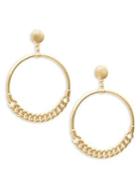 Design Lab 2-pair Goldtone Chainlink Hoop Earrings