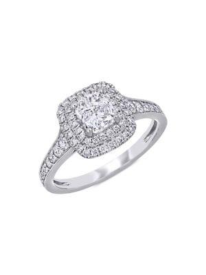 Sonatina 14k White Gold & 1.5 Tcw Diamond Double Halo Engagement Ring