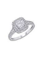 Sonatina 14k White Gold & 1.5 Tcw Diamond Double Halo Engagement Ring