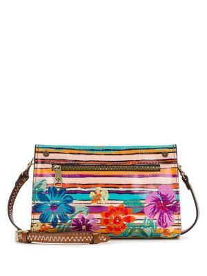 Patricia Nash Floral-embroidered Leather Crossbody Bag