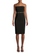 Black Halo Strapless Belted Mini Sheath Dress