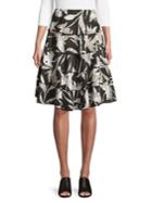 Context Tiered Tropical Silhouette A-line Skirt