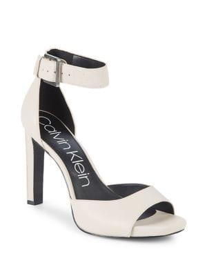 Calvin Klein Marinda Ankle-strap Leather Dress Sandals