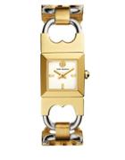 Tory Burch The Gemini Double-t Link Two-tone Stainless Steel Bracelet Analog Watch
